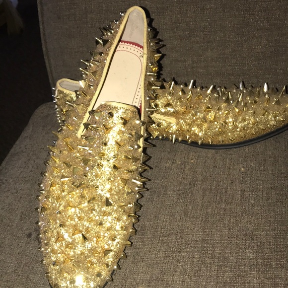 All Gold Spike Loafers